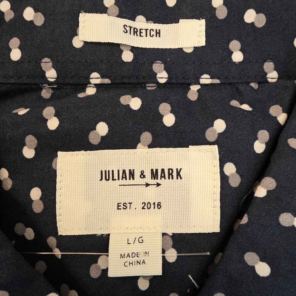 Julian & Mark Shirt Mens Large Stretch Button Up Long Sleeve Preppy Nautical - Picture 10 of 16